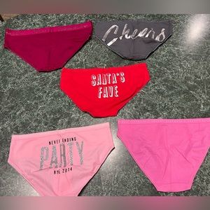 Set of 5 Victorias Secret “Holiday” Panties